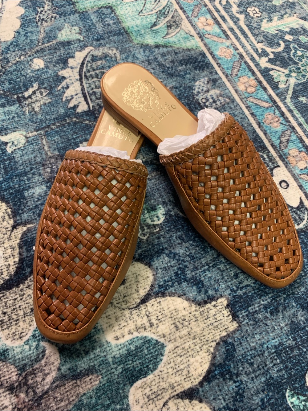 Vince Camuto mules slides leather shoes new pandie 6 Brown